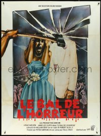5h0132 PROM NIGHT French 1p 1980 Jamie Lee Curtis, cool different horror art by Grello!