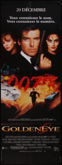 5h0097 GOLDENEYE French door panel 1995 Pierce Brosnan as secret agent James Bond 007, cool montage!