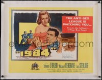 5h0531 1984 linen 1/2sh 1956 Edmond O'Brien & Jan Sterling being watched at home, George Orwell