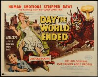 5h0010 DAY THE WORLD ENDED 1/2sh 1956 Kallis art of sexy woman attacked by monster from Hell!