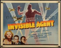5h0014 INVISIBLE AGENT 1/2sh 1942 fx image of invisible man with WWII airplanes, Peter Lorre
