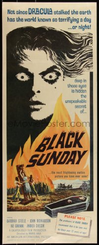 5h0003 BLACK SUNDAY insert 1961 Mario Bava, deep in this demon's eyes is a hidden unspeakable secret