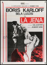 5h0144 BODY SNATCHER Italian 1p R1980s great image of Boris Karloff robbing body from graveyard!