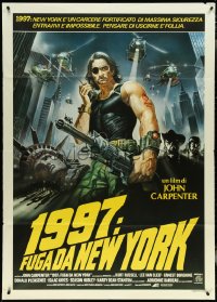 5h0152 ESCAPE FROM NEW YORK Italian 1p 1981 John Carpenter, Kurt Russell as Snake by Renato Casaro!