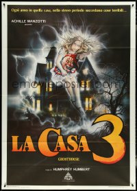 5h0155 GHOSTHOUSE Italian 1p 1988 Umberto Lenzi's La casa 3, wild different Enzo Sciotti horror art!