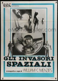5h0159 INVADERS FROM MARS Italian 1p R1976 classic, different images of monsters from outer space!