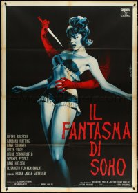 5h0174 PHANTOM OF SOHO Italian 1p 1965 completely different sexy horror art by Enrico De Seta!