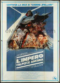 5h0185 EMPIRE STRIKES BACK Italian 2p 1980 George Lucas sci-fi classic, cool artwork by Tom Jung!