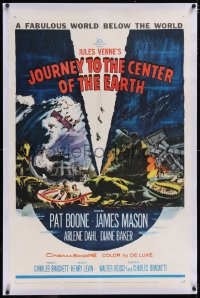 5h0483 JOURNEY TO THE CENTER OF THE EARTH linen 1sh 1959 Jules Verne fabulous world below the world!