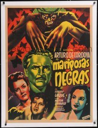 5h0412 LA BALANDRA ISABEL LLEGO ESTA TARDE linen Mexican poster R1953 Mariposas Negras, Ocampo art!