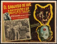 5h0554 HOUND OF THE BASKERVILLES linen Mexican LC 1959 Christopher Lee, Sherlock Holmes, Hammer!