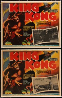 5h0548 KING KONG 8 linen Mexican LCs R1950s great different border art & special effects scenes!
