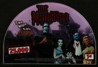 5h0044 MUNSTERS Las Vegas slot machine glass display 1990s for nickel slot with $25,000 jackpot!