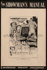 5h0066 ABBOTT & COSTELLO MEET THE MUMMY pressbook 1955 Bud & Lou with the bandaged monster!