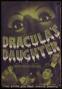 5h0069 DRACULA'S DAUGHTER pressbook 1936 vampire Gloria Holden is the offspring of Dracula, rare!