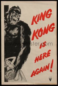 5h0070 KING KONG /I WALKED WITH A ZOMBIE pressbook 1956 horror double-bill with wonderful giant ape art!