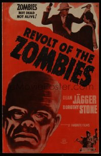 5h0072 REVOLT OF THE ZOMBIES pressbook R1947 great images, they're not dead and they're not alive!