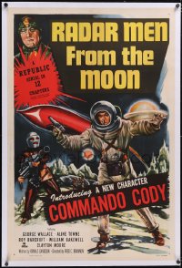 5h0504 RADAR MEN FROM THE MOON linen 1sh 1952 great sci-fi art, 1st Commando Cody Republic serial!