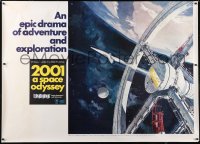 5h0212 2001: A SPACE ODYSSEY Cinerama subway poster 1968 Kubrick, best Bob McCall space wheel art!