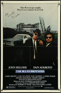 5j0014 BLUES BROTHERS signed 1sh 1980 by John Landis, wacky Belushi & Aykroyd on a mission from God!