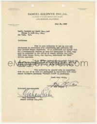 5j0029 JOEL McCREA signed contract 1935 agreeing to advertise Tangee lipstick!