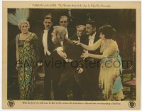 5j1454 TARZAN OF THE APES LC 1918 with the fury of a wild man, Elmo Lincoln attacks society woman!