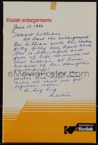 5j0007 MARLENE DIETRICH signed photo folder 1986 she wrote a letter to Lillian Gish, with 4 photos!