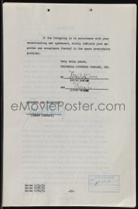 5j0025 JAMES STEWART signed contract 1951 to star & produce Bend of the River for Universal!