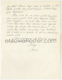 5j0037 ANN SHERIDAN signed letter 1940s in New York because of contract dispute with Warner Bros!