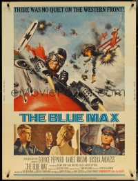 5k0022 BLUE MAX 30x40 1966 Frank McCarthy art of WWI fighter pilot George Peppard, ultra rare!