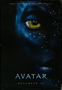 5k0325 AVATAR teaser DS 1sh 2009 James Cameron directed, Zoe Saldana, close-up image of Neytiri!