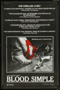 5k0344 BLOOD SIMPLE 24x37 1sh 1984 directed by Joel & Ethan Coen, cool film noir gun artwork!