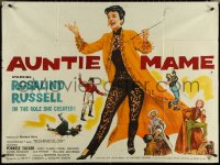 5k0050 AUNTIE MAME British quad 1958 Rosalind Russell family comedy from play & novel, ultra rare!