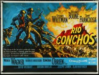 5k0086 RIO CONCHOS British quad 1964 Boone, Stuart Whitman & Tony Franciosa by Frank McCarthy!