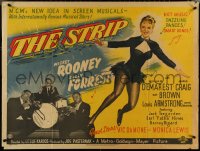 5k0093 STRIP British quad 1951 Mickey Rooney, Forrest, Louis Armstrong playing trumpet, ultra rare!