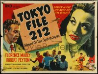 5k0101 TOKYO FILE 212 British quad 1951 secret agents in Japan, sexy Florence Marly, ultra rare!