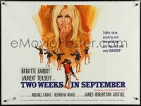 5k0105 TWO WEEKS IN SEPTEMBER British quad 1967 sulky, sexy, pouting & provocative Brigitte Bardot!