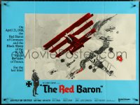 5k0107 VON RICHTHOFEN & BROWN British quad 1971 Roger Corman, WWI airplanes in dogfight, ultra rare!