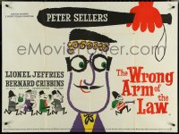 5k0112 WRONG ARM OF THE LAW British quad 1963 Stevens art of wacky Peter Sellers about to be hit!