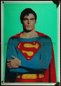 5k0220 SUPERMAN foil 21x30 commercial poster 1978 comic book hero Christopher Reeve in costume!
