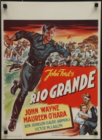 5k0587 RIO GRANDE Dutch 1952 artwork of John Wayne running with sword, directed by John Ford!
