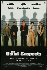 5k0148 USUAL SUSPECTS English 1sh 1995 Kevin Spacey covering watch, Baldwin, Byrne, Palminteri!