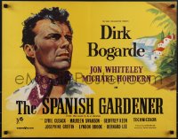 5k0731 SPANISH GARDENER English 1/2sh 1956 great close-up artwork of Dirk Bogarde and village!