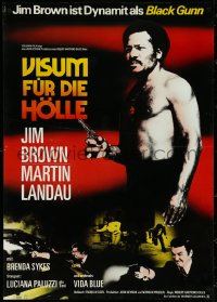 5k0281 BLACK GUNN German 1973 Jim Brown is dynamite, Martin Landau, Brenda Sykes, different!