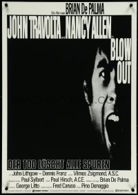 5k0282 BLOW OUT b/w style German 1982 Travolta, Brian De Palma, murder has a sound all of its own!