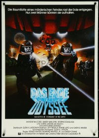 5k0290 CONQUEST OF THE EARTH German 1980 great image of wacky aliens terrorizing Hollywood!