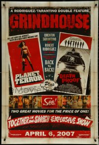 5k0411 GRINDHOUSE advance DS 1sh 2007 Rodriguez & Quentin Tarantino, Planet Terror & Death Proof!