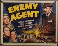 5k0684 ENEMY AGENT 1/2sh 1940 Armstrong, Vinson, Reynolds & Cromwell in spy thriller, ultra rare!