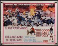 5k0697 GOOD, THE BAD & THE UGLY 1/2sh 1968 Clint Eastwood, Lee Van Cleef, Wallach, Leone classic!