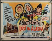 5k0706 LOST IN ALASKA style A 1/2sh 1952 artwork of Bud Abbott & Lou Costello falling on ice!